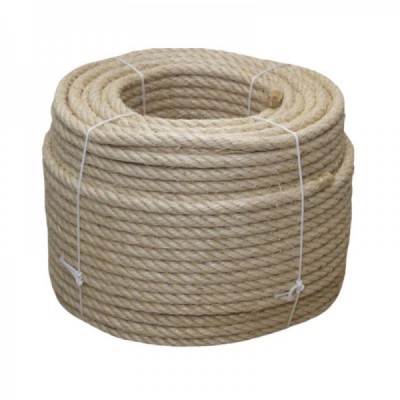 Cuerda de sisal, fibra 100% natural y ecológica, color natural 100m