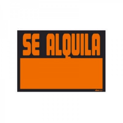 Cartel "Se alquila" naranja