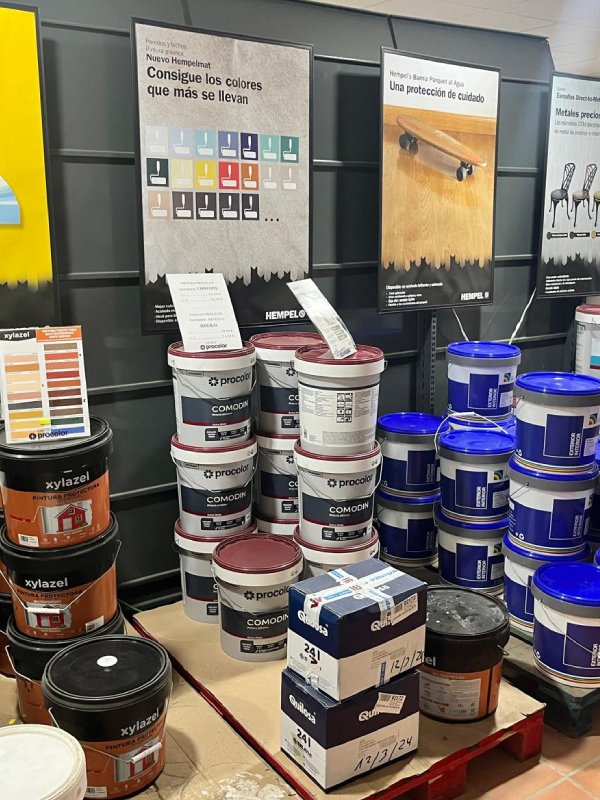 Secci&oacute;n pinturas Almacenes Romes